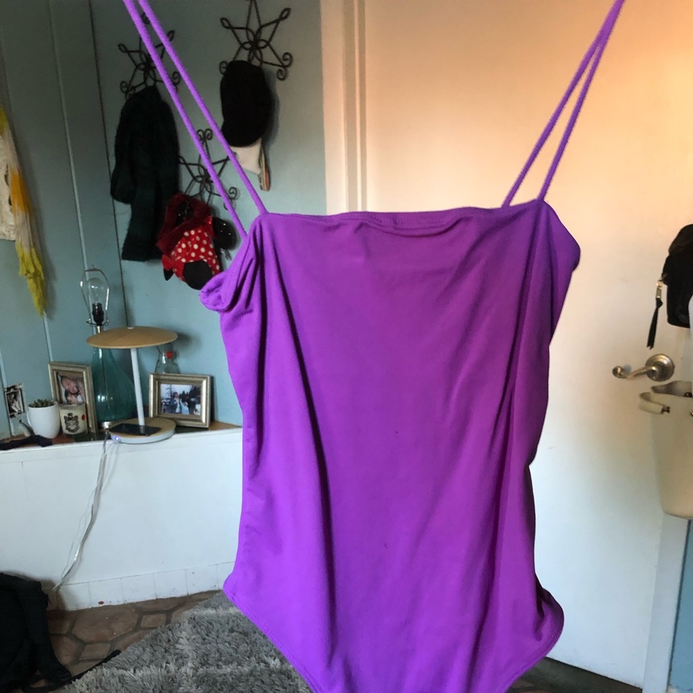 Purple body suit